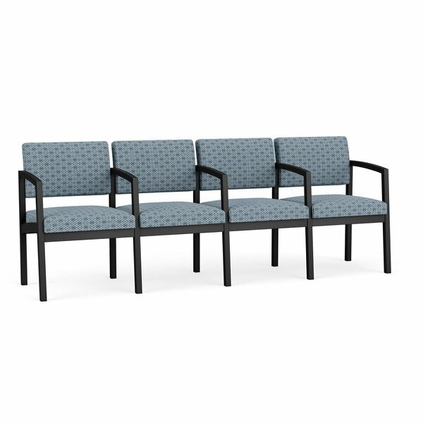 Lenox Steel 4 Seat Tandem Seating Metal Frame, Black, RS Rain Song Upholstery, Lesro, Mfr#: LS4103